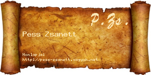 Pess Zsanett névjegykártya